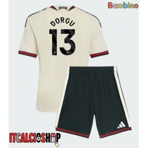 Manchester United Patrick Dorgu #13 Terza Maglia Bambino 2026-27 Manica Corta (+ Pantaloni corti)